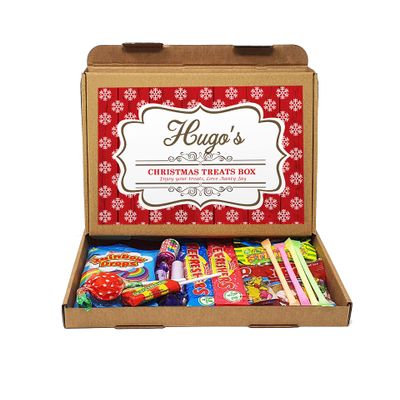 Personalised Christmas Selection Treats Sweets Gift Box Kids Hamper Stocking Children Present (Mixed Sweet Xmas D1)