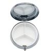 1PCS Portable Round Metal Pill Box Case Mini Medicine Tablet Organizer Container Holder for Pocket Purse Handbag Travel Gift - Compact 3 CompartmentsColorful Little Dog Footprints on Black view 4