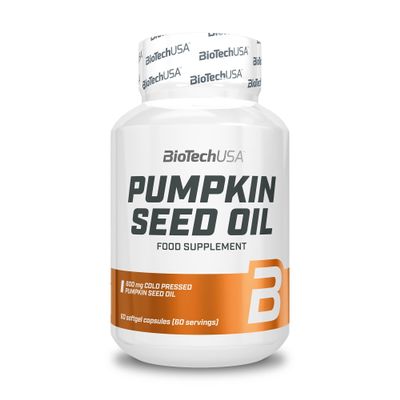 BioTechUSA Pumpkin Seed Oil | Cold-Pressed | 600mg per Softgel | GMO-Free, 60 Capsules