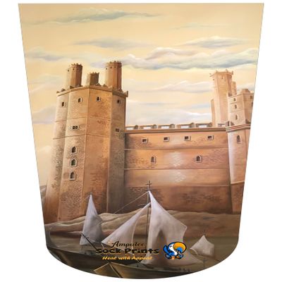 Amputee Sock "Wales Castle Mural B",Residual Wound Sock, 3PLY