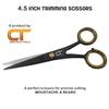 CT 4.5" Small Hair Scissors Set - Moustache & Beard Trimming for Men, Precise Facial Ear Nose Pubic Haircutting Round Tip Scissors for Baby Kids view 2