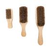 3pcs Beard Brush Wood Beard Comb Dense Bristle Brush Beard Oil Brush Wood Mustache Brush Men Hair Comb Package Beard Scrubber Kit Man Cleansing Pig Bristle view 1