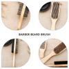 3pcs Beard Brush Wood Beard Comb Dense Bristle Brush Beard Oil Brush Wood Mustache Brush Men Hair Comb Package Beard Scrubber Kit Man Cleansing Pig Bristle view 2