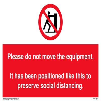Pack of five - Please do not move the equipment For use in Gyms and other facilities where preserving social d.