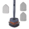 CLEANHOME Tub Tile Scrubber Brush with 3 Different Function Cleaning Pads and 56" Extendable Long Handle-No Scratch for Cleaning Bathroom Kitchen Toilet Wall Sink,Orange view 1