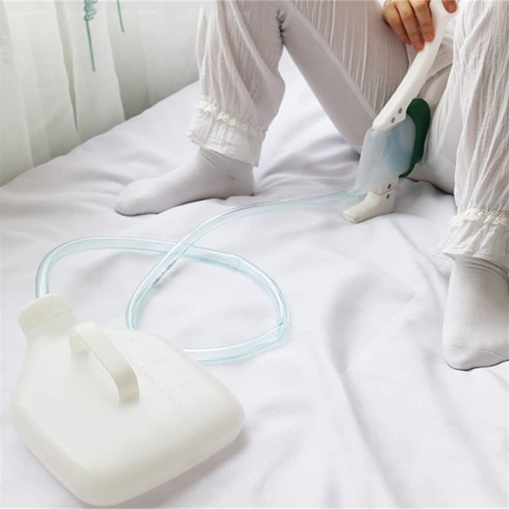 1500Ml Reusable Urinal Bottle Bedpan, Women's Urine Bottle Portable Urinal with Lid and Tube, Suitable for Hospitals, Incontinence, The Elderly, Travel,White