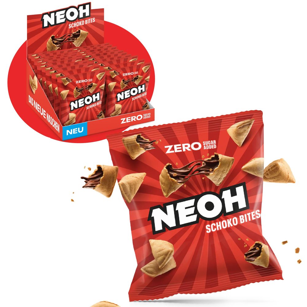 Neoh Low Carb Keto Bites Chocolate - 1 g Sugar / 104 kcal - Zero Sugar Added - 29 g (Pack of 20)