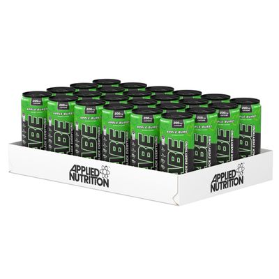 Applied Nutrition ABE Pre Workout Cans - All Black Everything Energy + Performance Drink, ABE Carbonated Beverage Sugar Free with Caffeine (Pack of 24 Cans x 330ml) (Apple Burst)