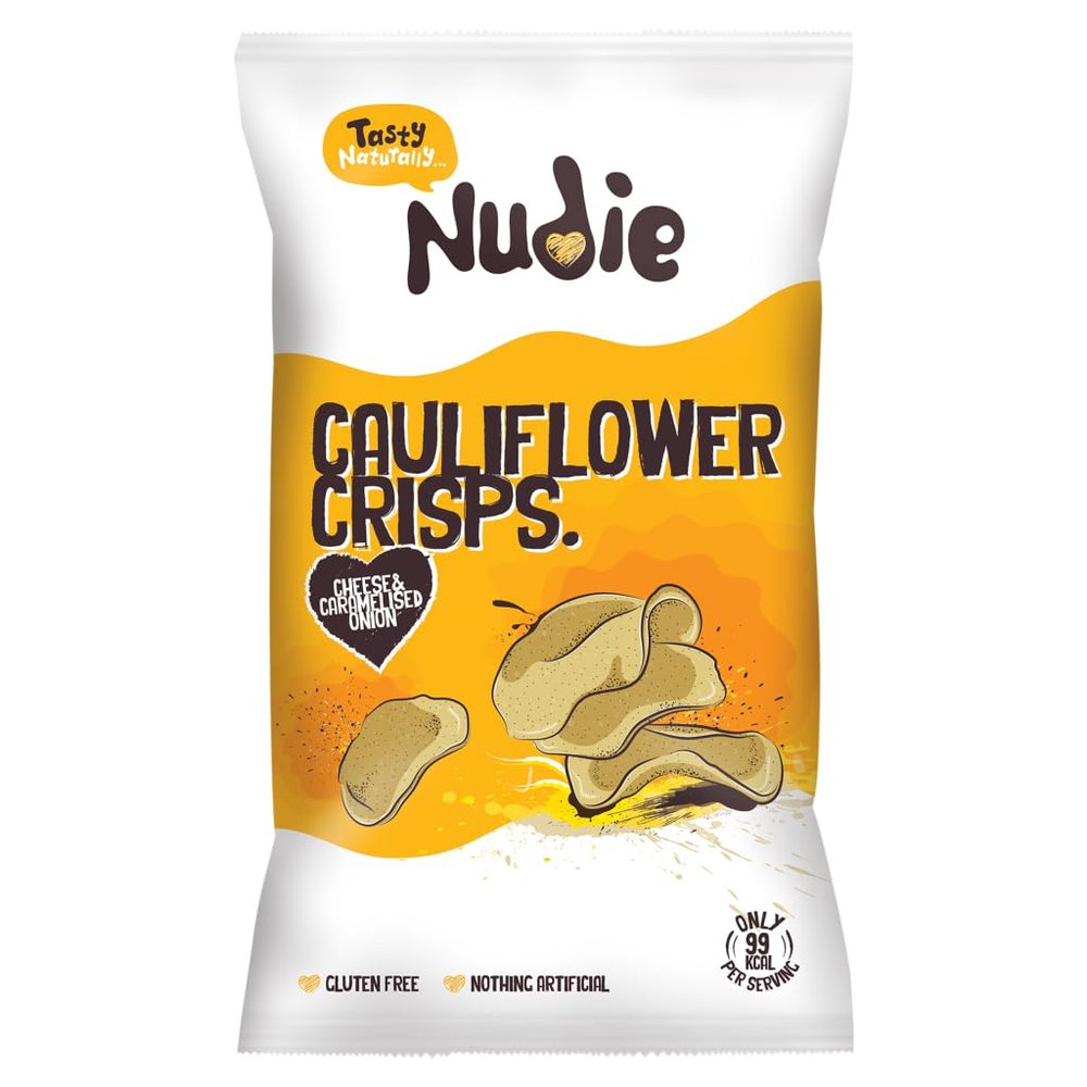 Nudie Snacks Cheese & Caramelised Onion Cauliflower Crisps, 80g
