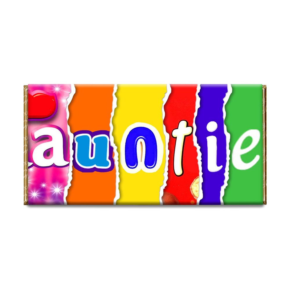 Auntie Chocolate Bar Wrapper Novelty Gift Present For Birthday Christmas #90 (with chocolate)