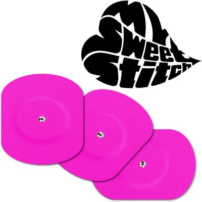 MySweetStitch - 10 x Freestyle Libre 1 & 2 Patches Oval with Ventilation Hole, Overpatch  70 x 55mm, Waterproof, Breathable, Skin-Friendly, Made in Germany, Pink