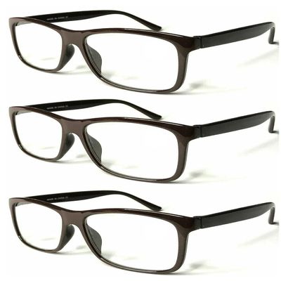 ZIZO EYEWEAR 3 Pairs Reading Glasses Value Pack Classic Stylish Comfort Design Spectacles R140 (3 Pairs Coffee, 1.00 Magnification)