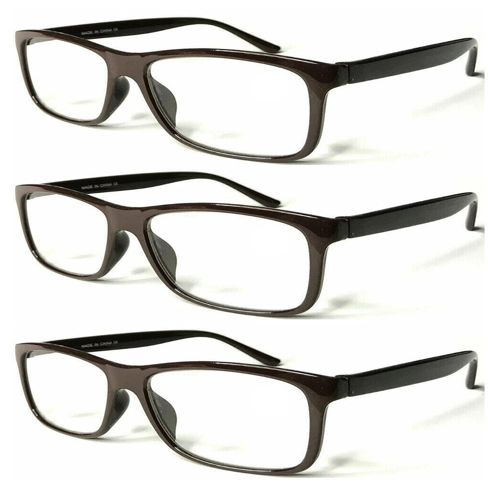 ZIZO EYEWEAR 3 Pairs Reading Glasses Value Pack Classic Stylish Comfort Design Spectacles R140 (3 Pairs Coffee, 1.00 Magnification)
