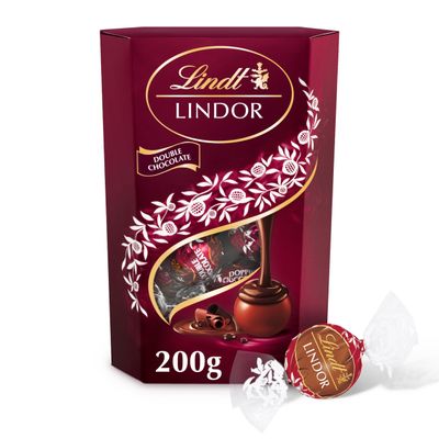 Lindt Lindor Double Chocolate Truffles  200g Box (Approx. 16 Balls)  Smooth Filling  Valentines Day, Mothers Day, Easter, Gift, Birthday, Congratulations Treat