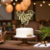 Kaoenla Welcome Baby Boy Cake Topper - Baby Shower-Newborn Gender Reveal Party Decorations (Golden Glitter) view 2
