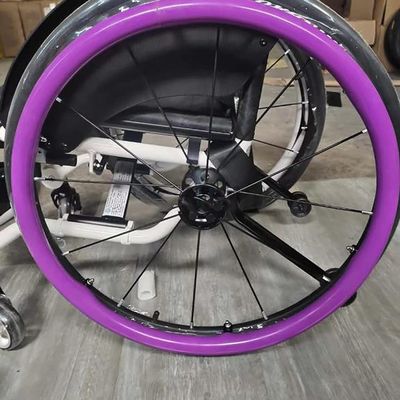 24-Inch Wheelchair Push Rim Covers, Non-Slip Wear-Resistant Hand Push Cover, Rear Wheel Sports Wheelchair Cover, Improve Grip and Traction,1Pair,Purple