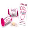 Colourbat x40 Sweet Rolls Personalised Baby Girl Shower Sweets Mini Love Hearts Party Favours for Guests Suitable for Vegetarians Vegans Halal view 1