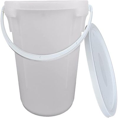 25L Plasterers Bucket Depth Gauge Durable Plastic With Lid & Handle/Garden/Construction/Home- White