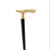 Golden Handle Black Wooden Walking Stick Solid Brass Foldable Cane Vintage Designer Hardwood Walking Canes, Derby Walking Cane Flowers Gift view 4