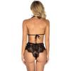 Ladies Sexy Lingerie Set Women's Lingerie V-Neck Lace Bodysuit Eyelash Neckline-Black_XL view 4