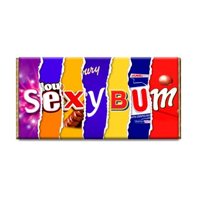 Sexybum Funny Chocolate Bar Wrapper Novelty Gift Present For Birthday Valentine #103 (with chocolate)