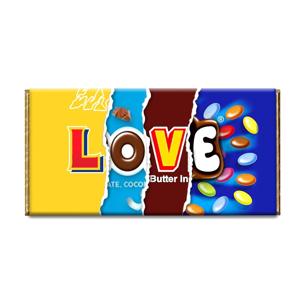 Love Novelty Chocolate Bar Wrapper Lovely Gift for Birthday Valentine Christmas #145 (without chocolate)