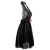 Women's Baby Dolls Deep V Lace Women Sexy Lingerie Bow Dress Nightwear-Black_3XL view 2