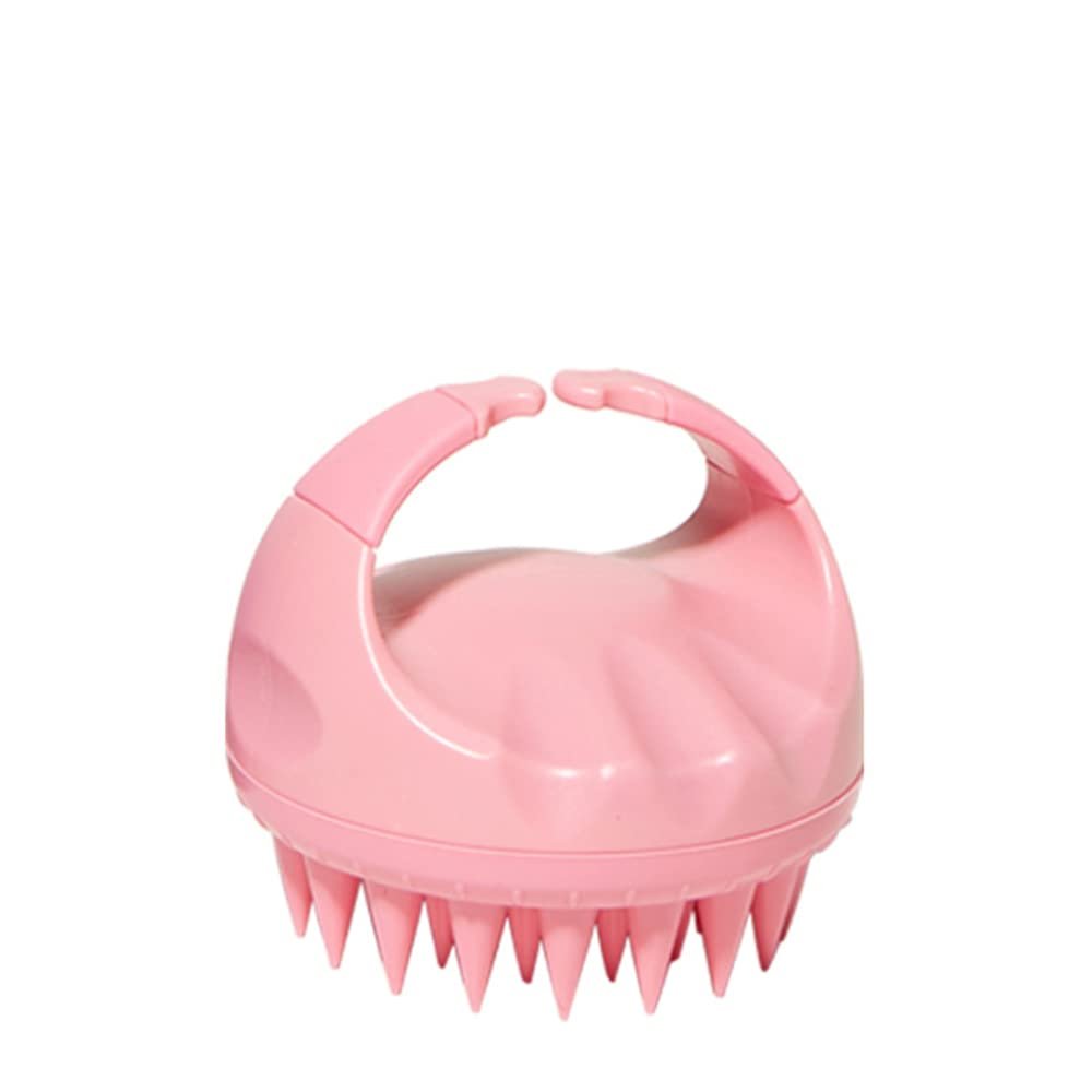 1Pcs Pink Scalp Massager Shampoo Brush with Soft & Flexible Silicone Bristles for Hair Care and Head Relaxation, Ergonomic Scalp Scrubber/Exfoliator for Dandruff Removal and Hair Growth