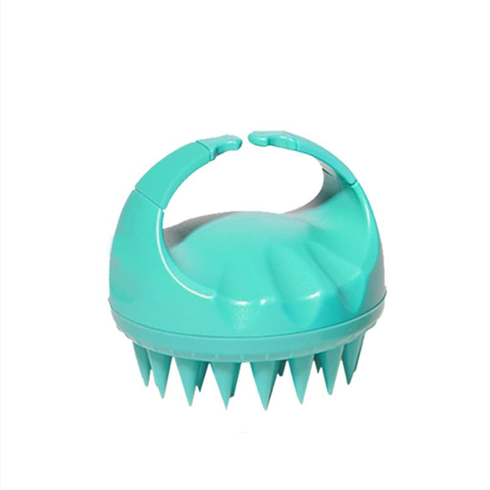 1Pcs Green Scalp Massager Shampoo Brush with Soft & Flexible Silicone Bristles for Hair Care and Head Relaxation, Ergonomic Scalp Scrubber/Exfoliator for Dandruff Removal and Hair Growth