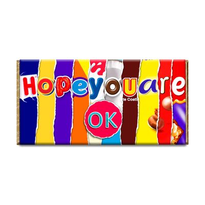 Hope You Are Ok Novelty Chocolate Bar Wrapper Lovely Gift for Girlfriend Boy #165 (without chocolate)