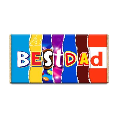 Best Dad Novelty Chocolate Bar Wrapper Lovely Gift Present for Dad Daddy Pa #178 (with chocolate bar)