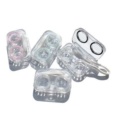 4 PCS Contact Lens Cases, Pink, Blue, Black, Clear, 4 Count (Pack of 1), Basic