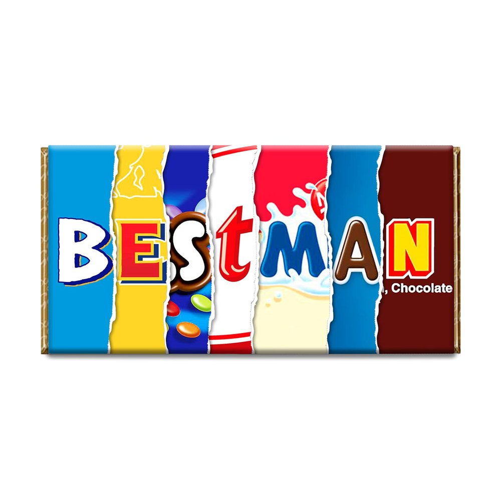 Best Man Novelty Chocolate Bar Wrapper Lovely Gift Present for Wedding Marriage #208 (with chocolate)