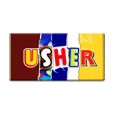 Usher Novelty Chocolate Bar Wrapper Lovely Gift Present for Wedding Marriage #209 (with chocolate)