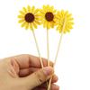 TAODAN Sunflower Cupcake Topper 24PCS Yellow Flower Cake Picks Sunflower Toothpicks Cake Decorations view 3