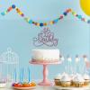 WeBenison Happy 1/2 Birthday Cake Topper / Baby 6 Months Cake Topper / New Baby Half Year Old Party Decorations Purple Glitter view 4