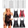 Women's Erotic Sleepwear Women Underwear V Neck Sleeveless Night Dress-Red_XXL view 3