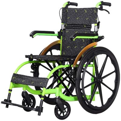 ksamwjf Self-Propelled Luxury Lightweight Folding Wheelchair, Upgraded Movable Armrests and Pedals, Aluminum Alloy Frame, with Handbrake and Quick Ope