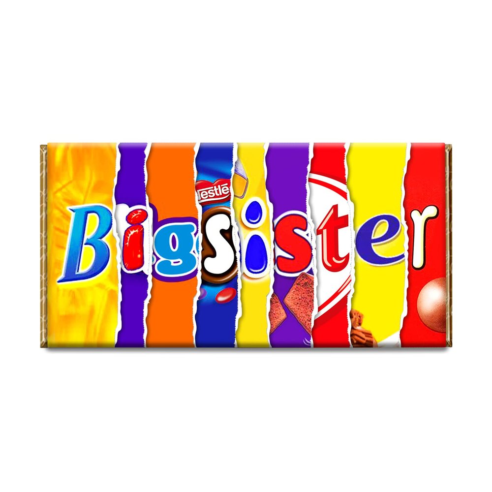 Big Sister Novelty Chocolate Bar Wrapper Lovely Gift Present For Sister Daughter #216 (without chocolate)