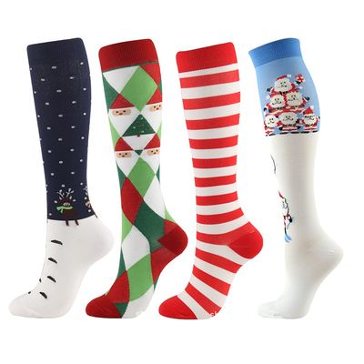 Linghe 4 Pairs Compression Socks for Men Women,Is Best for Football,Travel,Flight,Athletics,Running,Calf Pressur Support. (06, l-xl)