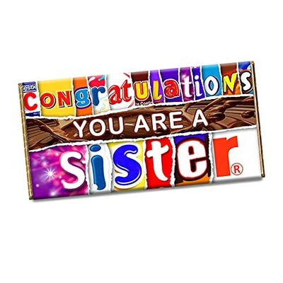 Congratulation You Are a Sister Chocolate Bar Wrapper Novelty Lovely Gift Present CH-392 (with chocolate bar)