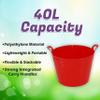 TENLITE Large 42L Flexi Tub Bucket Storage/Flexi Tub with Handles for Home and Garden (Red) view 2