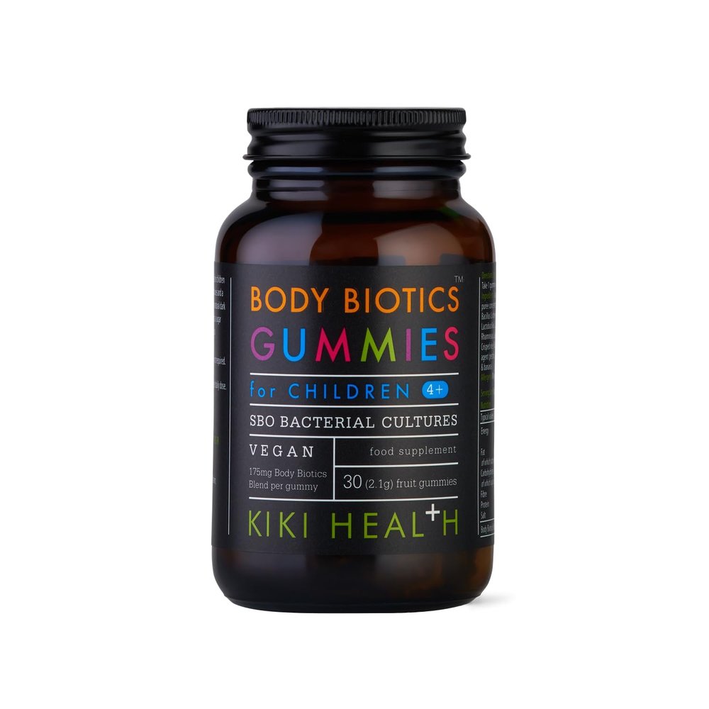 KIKI Health - Body Biotics Gummies for Children 4+, Blend of 8 Bacterial Cultures, SBO & Live Cultures, Probiotics for Kids - Made with Real Fruit, Delicious Taste - 30 Gummies
