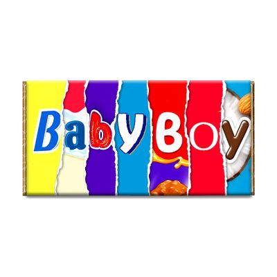 Baby Boy Chocolate Bar Wrapper Novelty Gift Present for New Born Baby Birthday #257 (without chocolate)