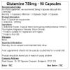 L-Glutamine 750mg Capsules | Amino Acid | Vegan Friendly (90) view 2