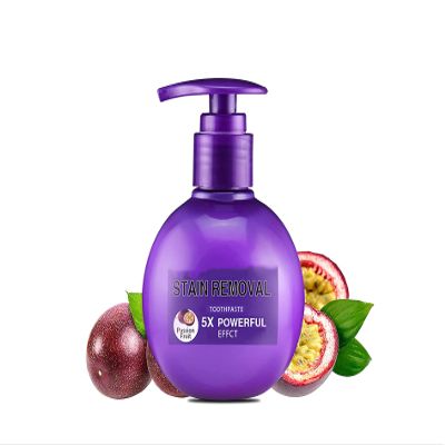 1/2Pcs Soda Whitening Toothpaste, Intensive Stain Removal Gel Toothpaste, More Hygienic and Durable Pump Design Toothpaste, Fresh Breath Oral Care Fight Problem Gums (Passion Fruit)