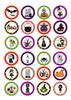 24 edible Halloween childrens kids party D2 style pre-cut Cupcake Cake Toppers Wafer Rice Paper view 1