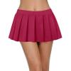 Afibi Women Sexy Role Play Pleated Mini Skirt Ruffle Lingerie for Schoolgirl Outifts, Burgundy, X-Large view 2