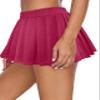 Afibi Women Sexy Role Play Pleated Mini Skirt Ruffle Lingerie for Schoolgirl Outifts, Burgundy, X-Large view 3