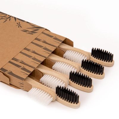 8 Pcs Bamboo Toothbrushes Soft Toothbrush with Wooden Handle Eco Friendly Bamboo Toothbrush with Plastic Free Packaging for Adults Travel Toothbrush Set